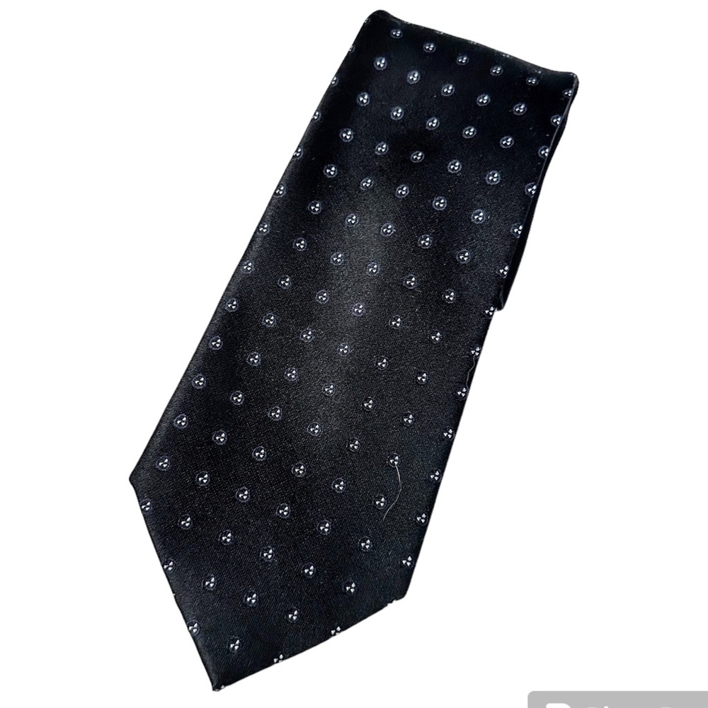 Silk Tie CALVIN KLEIN Solid Black with Blue Accent